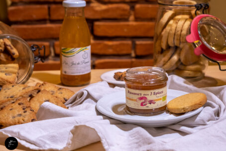 Compote avec son biscuit au citron