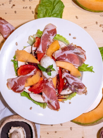 Salade repas Pech Biau (coppa de cochon noir)