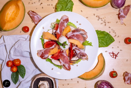 Salade repas Pech Biau (coppa de cochon noir)