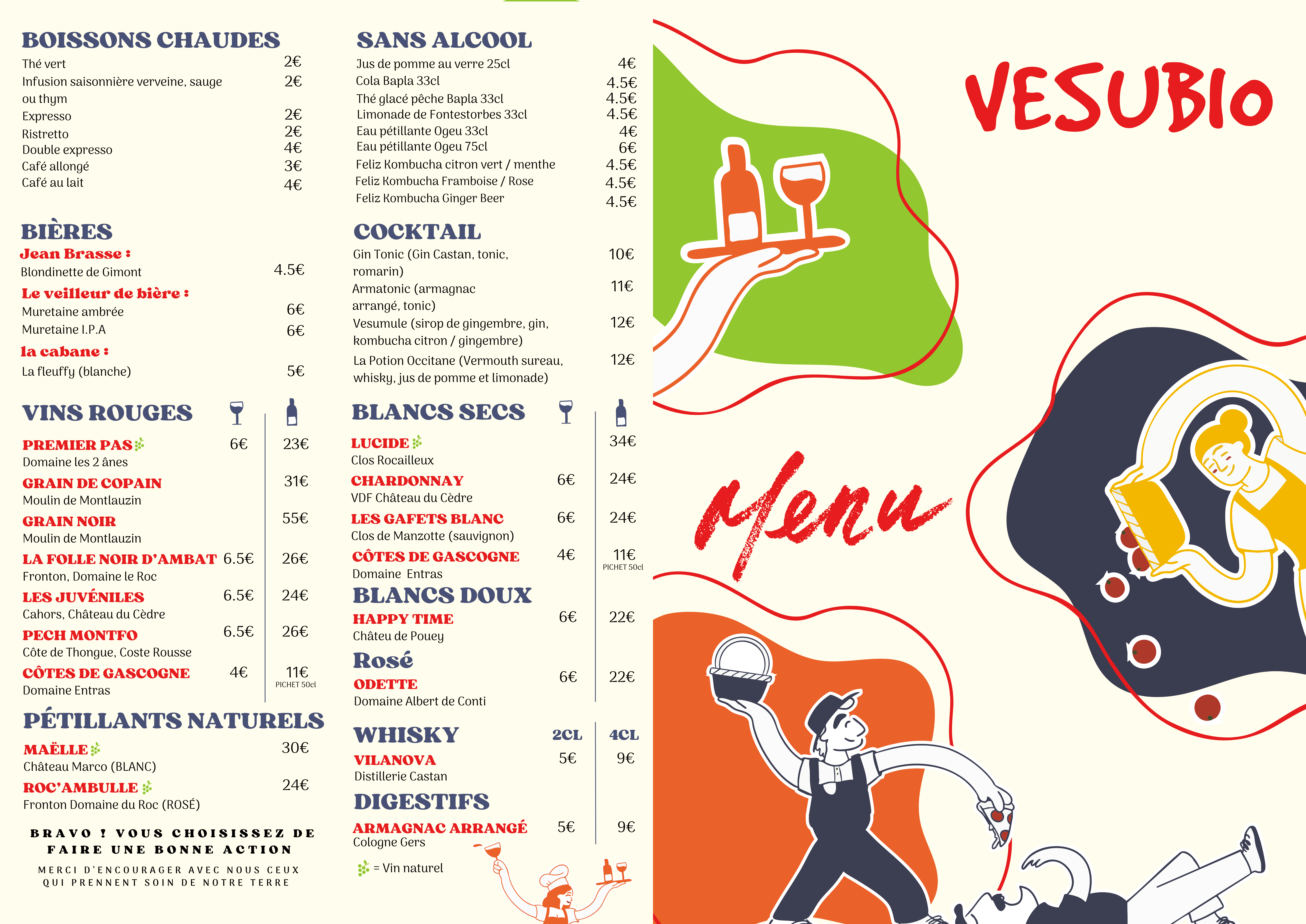 Carte des boissons